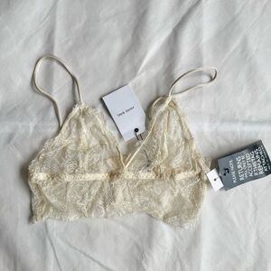 NWT Anine Bing Off White Triangle Lace Bralette, Sz XS